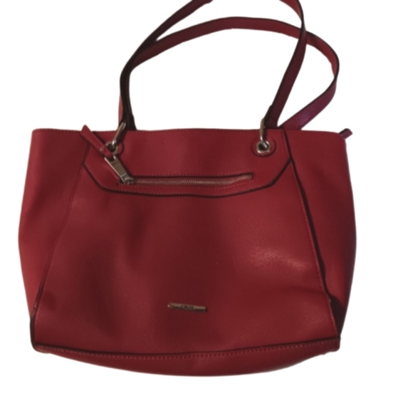 Chaps Brick Red Vegan Leather Classic Handbag Tote Purse Satchel Statement Bag - Picture 1 of 13